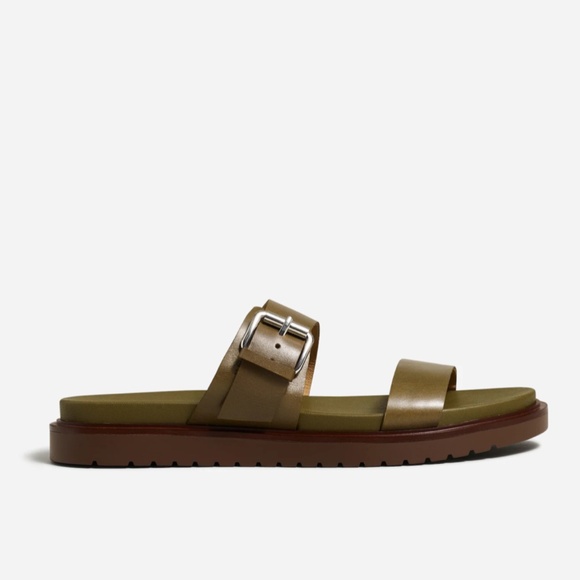 New MADEWELL Size 8.5 The Dee Double-Strap Slide Sandal in Olive Tree $98 NP292 - Picture 2 of 7
